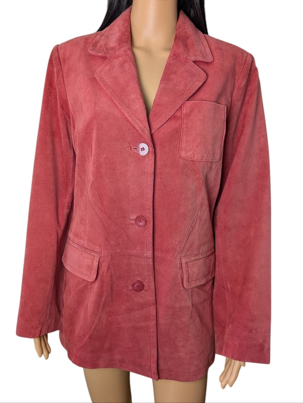 Vintage Red Leather Suede Jacket